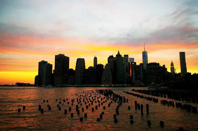 Sunset over lower Manhattan by Gripjagraphy on Flickr